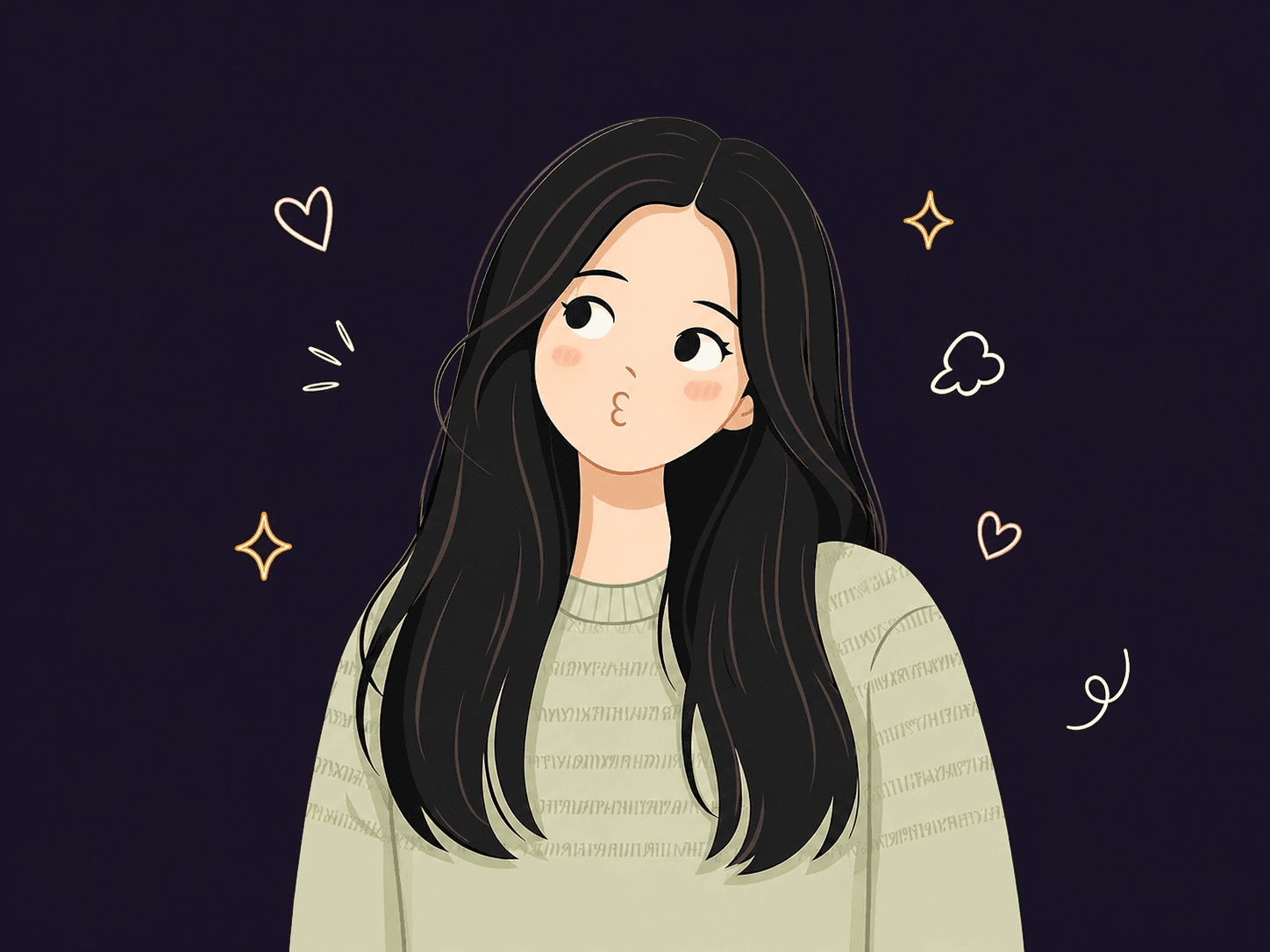 Illustrated portrait of Nupur